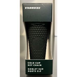 Starbucks 2022 Holiday Matte Dark Green Studded Tumbler Ornament Keychain‎